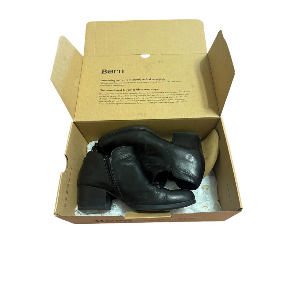 Born black leather Kenzy ankle boots - size 9